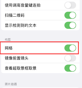 临高苹果手机维修网点分享iPhone如何开启九宫格构图功能 