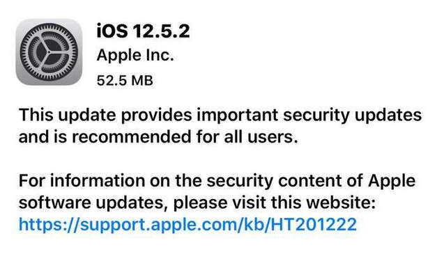 临高苹果手机维修分享iOS12.5.2发布，建议所有老苹果用户安装 